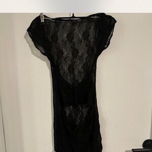 Elegant Black Lace Nightgown